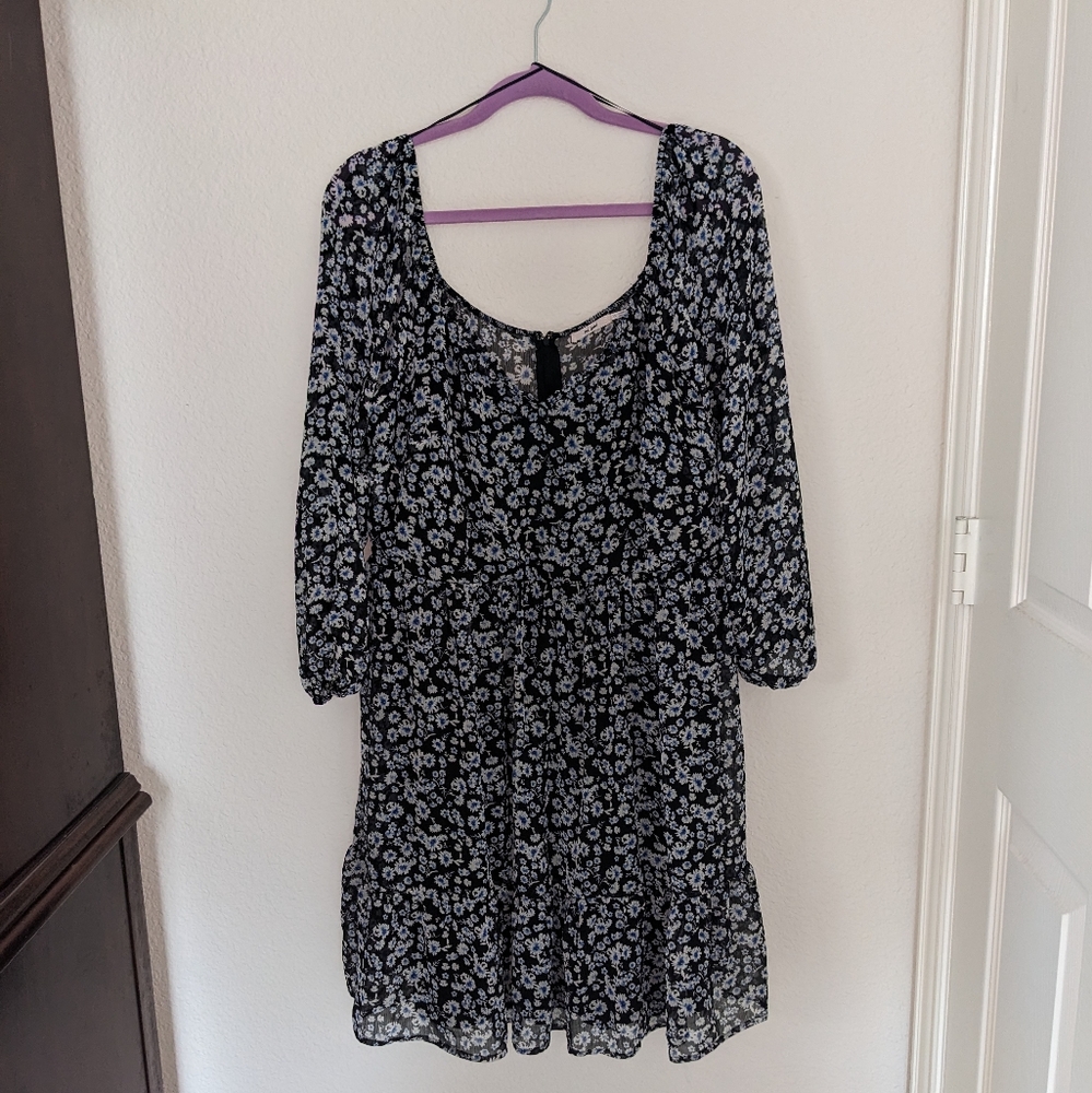 Blue floral long sleeve dress from Francesca's